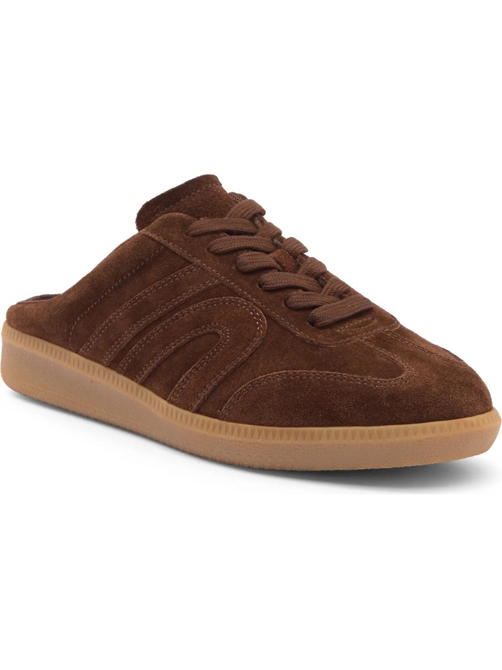 Jeffrey Campbell Brown Suede Lace-Front Slip-On Mule